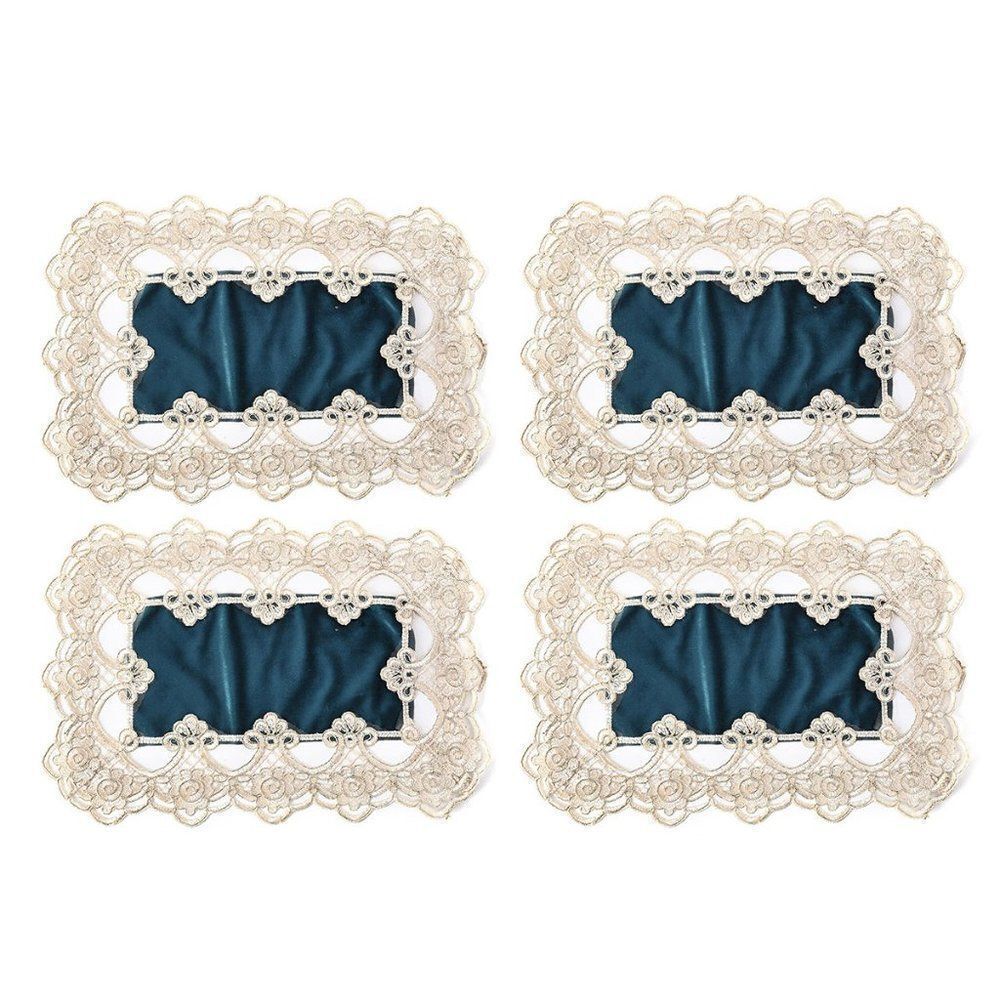 Teal and Gold Polyester & Velvety Place Mats